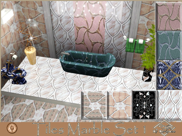 Sims 3 — Tiles Marble Set 1 by Devirose — A magnificent set of marble tiles in many different patterns, made by me.-found