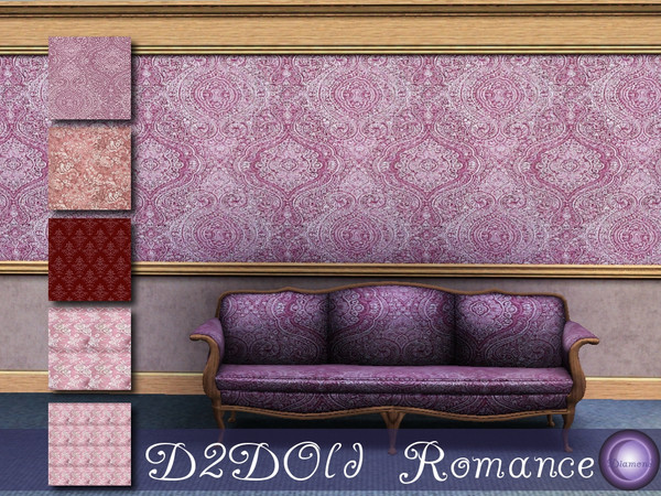 Sims 3 — D2DOld Romance Set by D2Diamond — Five old fashion patterns that look great in any home, and on your sims. The