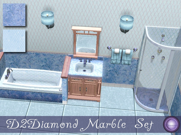 Sims 3 — D2Diamond Marble Set by D2Diamond — Per request, I've brought back my Diamond Marble textures back as patterns.