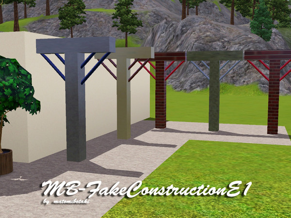Sims 3 — MB-FakeConstructionE1 by matomibotaki — MB-FakeConstructionE1, construction item to use as a column, 2