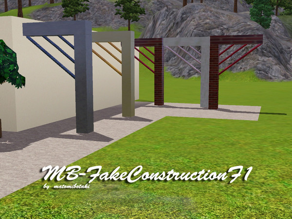 Sims 3 — MB-FakeConstructionF1 by matomibotaki — MB-FakeConstructionF1, construction item for individual built design, 2