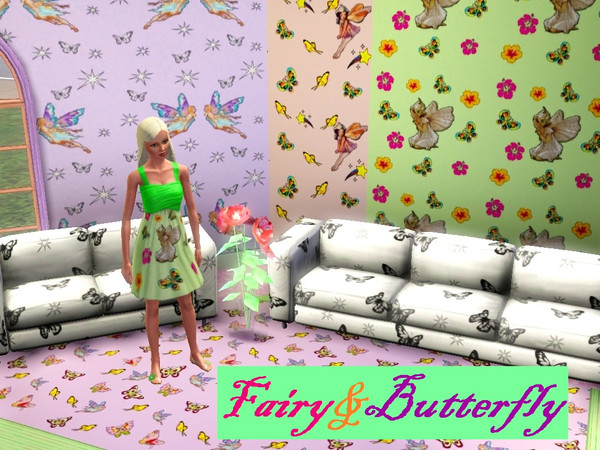 Sims 3 — Fairy and Butterfly pattern set by torija07092 — Cute butterflies and fairies pattern set!
