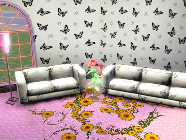 Sims 3 — Butterfly black white by torija07092 — Beautiful butterflies pattern.