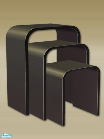 Sims 2 — Display Nesting Tables - Mesh by Shakeshaft — Part of a set of modern candles with chrome bases and a glass