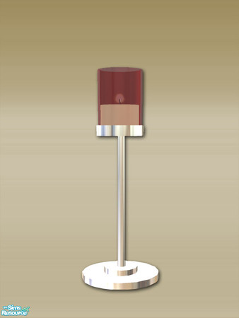 Sims 2 — Chrome Candle Single Small - Mesh by Shakeshaft — Part of a set of modern candles with chrome bases and a glass