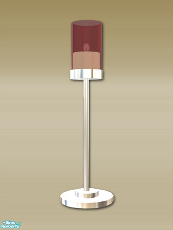 Sims 2 — Chrome Candle Single Medium - Mesh by Shakeshaft — Part of a set of modern candles with chrome bases and a glass