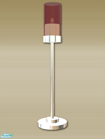 Sims 2 — Chrome Candle Single Tall - Mesh by Shakeshaft — Part of a set of modern candles with chrome bases and a glass