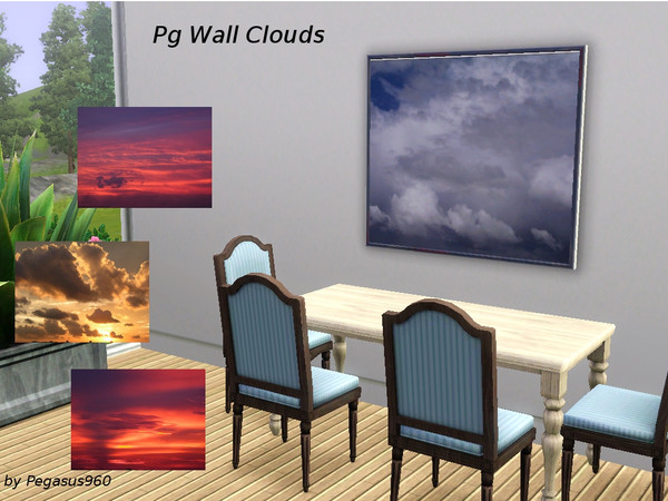 Sims 3 — Pg Clouds I by Pegasus9602 — by Pegasus960 4 Cloud Paintings. please enjoy mesh by Pralinesims