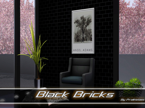 Sims 3 — Black Bricks by TSR Archive — Pattern by Pralinesims for TSR