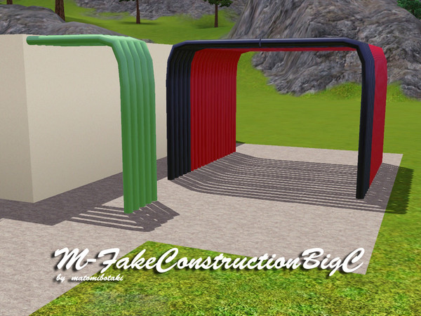 Sims 3 — MB-FakeConstructionBigC by matomibotaki — MB-FakeConstructionBigC, big construction item with one recolorable