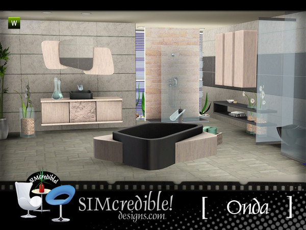 Sims 3 — Onda by SIMcredible! — A modern minimalist bathroom set for your sims ^^ by simcredibledesigns.com available at