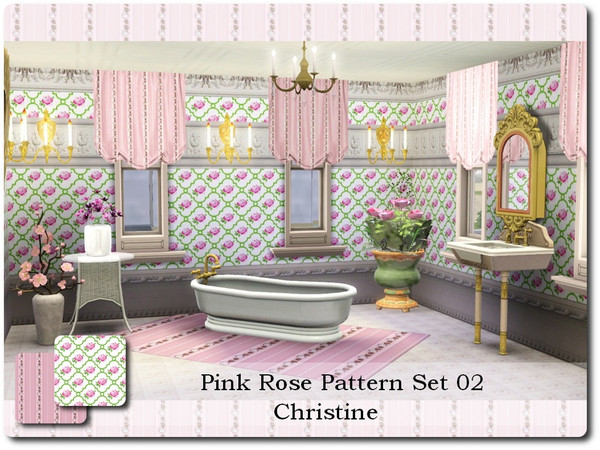 Sims 3 — Rose Patterns dv002 by cm_11778 — Pink rose patterns for your sims homes.