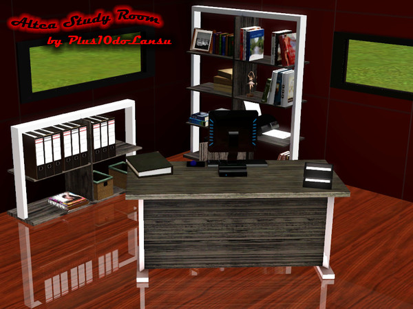Sims 3 — Altea study room by plus10dolansu2 — Altea Study Room is combining modern steel and traditional wood. He is
