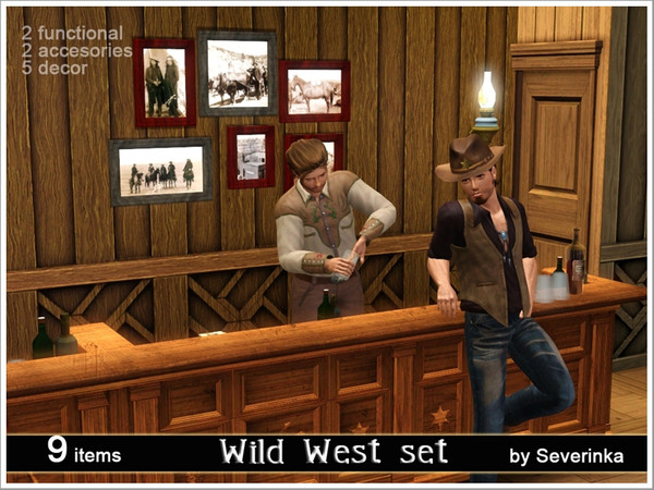 Sims 3 — set WildWest by Severinka_ — Created by Severinka In Set 9 items: 2 function, 5 decor and 2 accessories door to