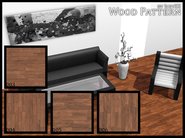 Sims 3 — Wood Pattern 003-006 by Iceyxx — Four decorative wood patterns in parquet optic. Perfect for every room. 4