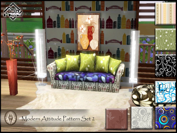 Sims 3 — Modern Attitude Patterns Set 2 by Devirose — The second part of the collection Modern Pattern Abstract is