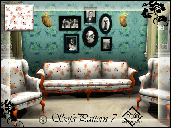 Sims 3 — SofaPatt7 by Devirose — By Devirose-created using EA's 'Create a Pattern'.'-No need Expansion packs,base game