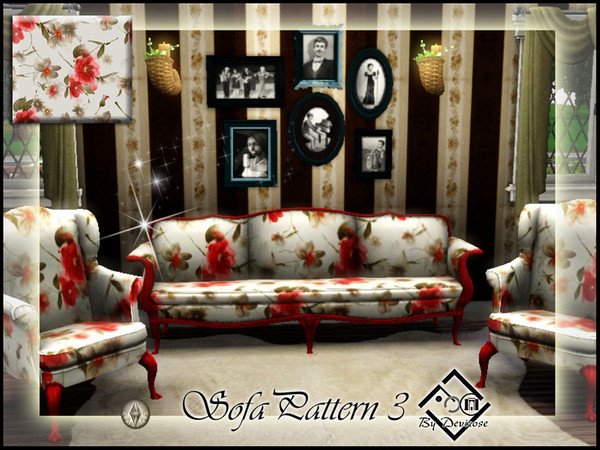 Sims 3 — SofaPatt3 by Devirose — By Devirose-created using EA's 'Create a Pattern'.'-No need Expansion packs,base game