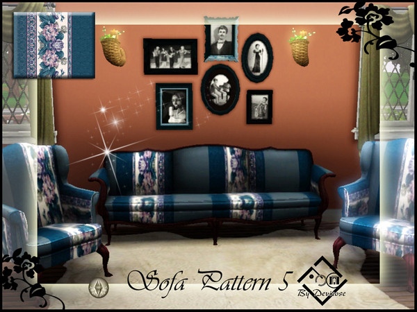 Sims 3 — Sofa Patt 5 by Devirose — By Devirose-created using EA's 'Create a Pattern'.'-No need Expansion packs,base game