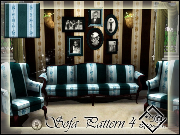Sims 3 — Sofa Patt 4 by Devirose — By Devirose-created using EA's 'Create a Pattern'.'-No need Expansion packs,base game