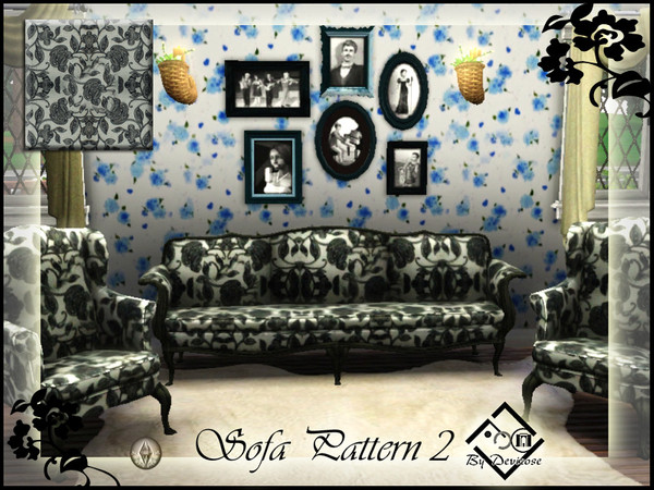 Sims 3 — Sofa Patt 2 by Devirose — By Devirose-created using EA's 'Create a Pattern'.'-No need Expansion packs,base game