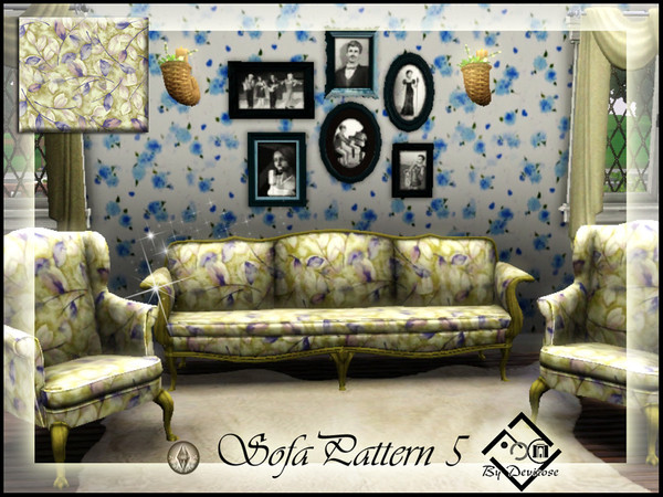 Sims 3 — SofaPatt5 by Devirose — By Devirose-created using EA's 'Create a Pattern'.'-No need Expansion packs,base game