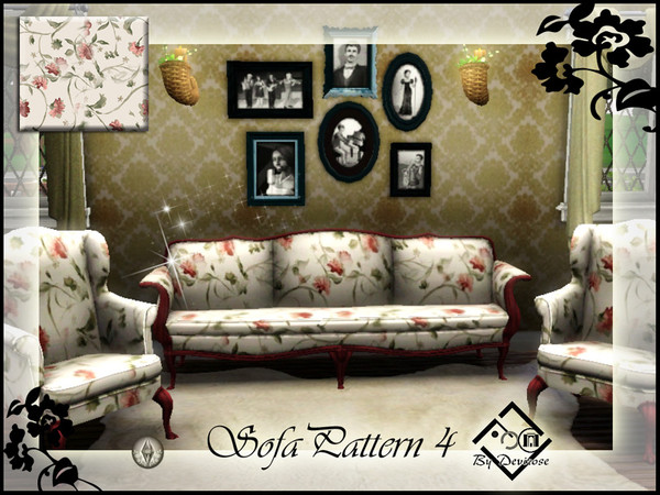 Sims 3 — SofaPatt4 by Devirose — By Devirose-created using EA's 'Create a Pattern'.'-No need Expansion packs,base game