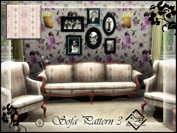 Sims 3 — Sofa Patt 3 by Devirose — By Devirose-created using EA's 'Create a Pattern'.'-No need Expansion packs,base game
