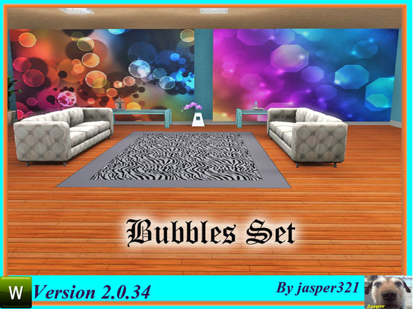 Sims 3 — Bubbles Set by jasper321 — Two large paintings (5 tiles wide full wall) with a bubbles theme.