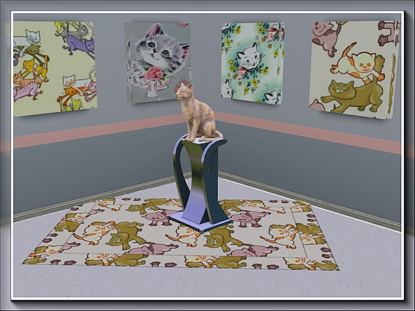 Sims 3 — marcorse_kittykat pattern set by marcorse — A set of 4 patterns with a cat focus - 3 Themed and one Fabric.