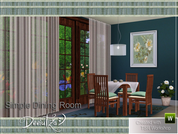 Sims 3 — Simple Dining Room by deeiutza — A new dining room with simple lines, perfect for Sims that love a little bit of