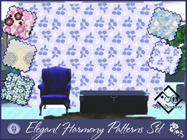 Sims 3 — Elegant Harmony Patterns Set by Devirose — Five patterns sophisticated, elegant surfaces or clothing for a some