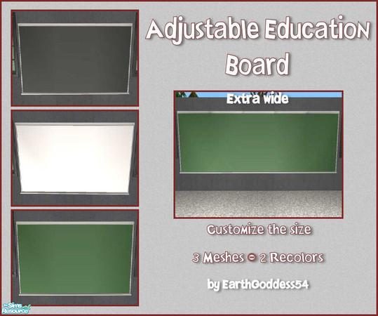 Sims 2 — Adjustable Education Board by EarthGoddess54 — This is a black chalk board made on request for goodol312. This