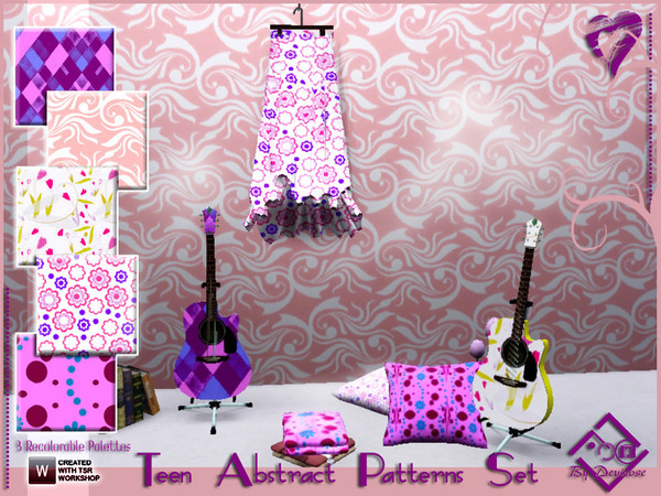 Sims 3 — Teen Abstract Patterns Set by Devirose — Do you have teenage girls a little romantic,modern and imaginative?