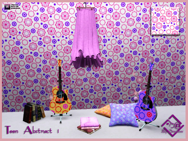 Sims 3 — Teen Abstract 1 by Devirose — By Devirose-3 palettes recolorable-No need Expansion packs,base game