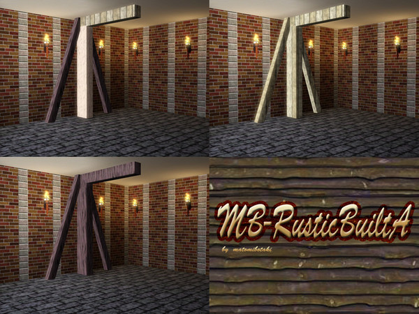 Sims 3 — MB-RusticBuiltA by matomibotaki — MB-RusticBuiltA, a decorative buit item to get a rustc flair in your house