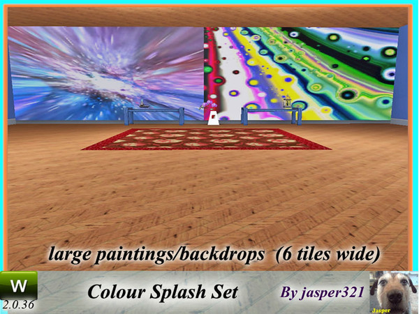 Sims 3 — Colour Splash Set by jasper321 — Two large paintings/backdrops (6 tiles wide) to add a splash of colour