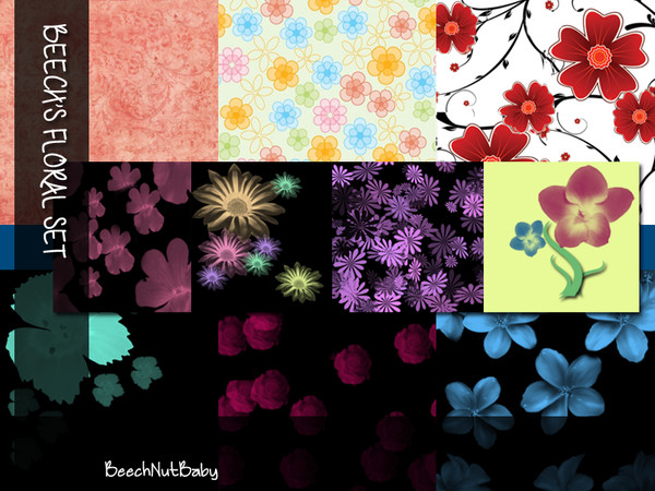 Sims 3 — Beech's Floral Set by BeechNutBaby2 — This lovely floral set has 10 patterns with a combination of light and