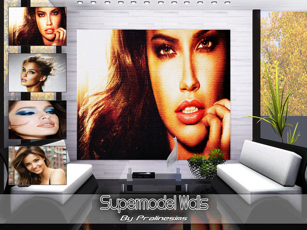 Sims 3 — Supermodel Walls by TSR Archive — This set contains four supermodel pictures. We hope you like them,please