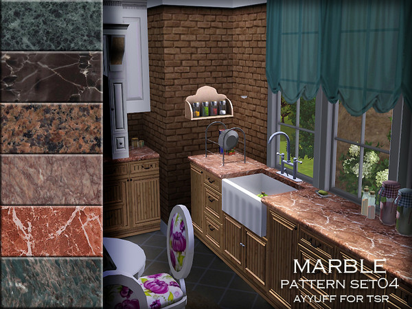 Sims 3 — Marble Pattern Set 04 by ayyuff — 6 marble patterns