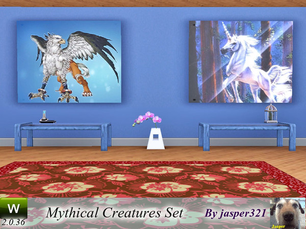 Sims 3 — Mythical Creatures Set by jasper321 — A set of two paintings with a mythical theme