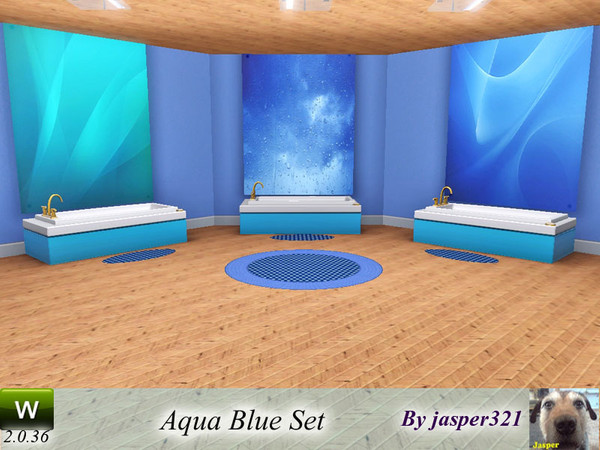 Sims 3 — Aqua Blue Set by jasper321 — A set of three paintings to compliment your bathroom.