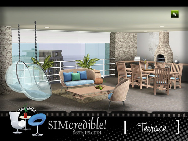 Sims 3 — Terrace by SIMcredible! — A Modern dining room, perfect for your outdoors and penthouse ^^ by