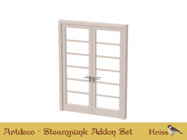 Sims 3 — Streamline Moderne Door Double - Simple Bars Design by Kriss — Part of the Art Deco Set - Fratres World