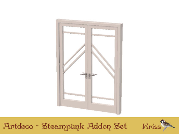 Sims 3 — Streamline Moderne Door Double - Chevron Design by Kriss — Part of the Art Deco Set - Fratres World Steampunk
