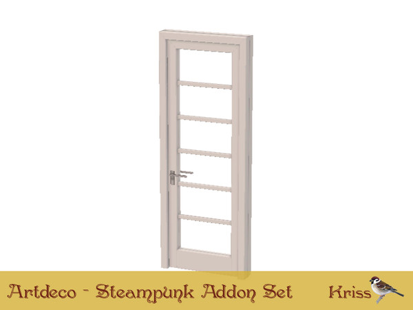 Sims 3 — Streamline Moderne Door Single - Simple Bars Design by Kriss — Part of the Art Deco Set - Fratres World