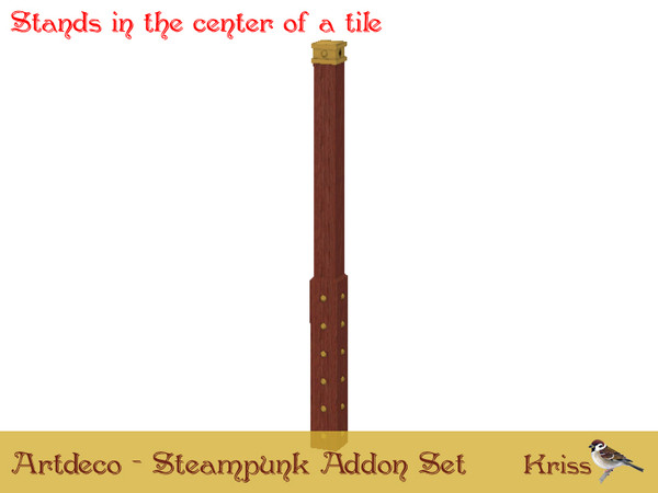 Sims 3 — Steampunk Column Embellished - Centered on Tile by Kriss — Part of the Art Deco Set - Fratres World Steampunk