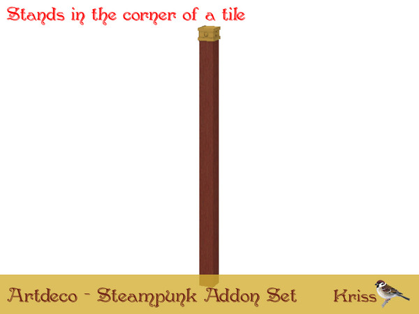 Sims 3 — Steampunk Column Plain - Offset on Tile by Kriss — Part of the Art Deco Set - Fratres World Steampunk Addon.