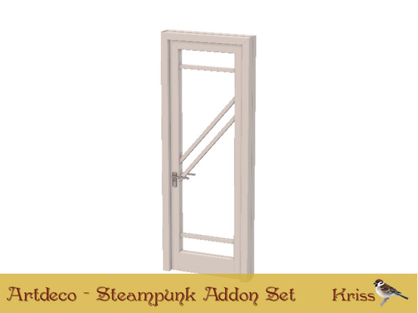Sims 3 — Streamline Moderne Door Single - Chevron Design by Kriss — Part of the Art Deco Set - Fratres World Steampunk