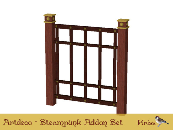 Sims 3 — Steampunk Fence - Slats by Kriss — Part of the Art Deco Set - Fratres World Steampunk Addon. Made by Kriss@TSR.